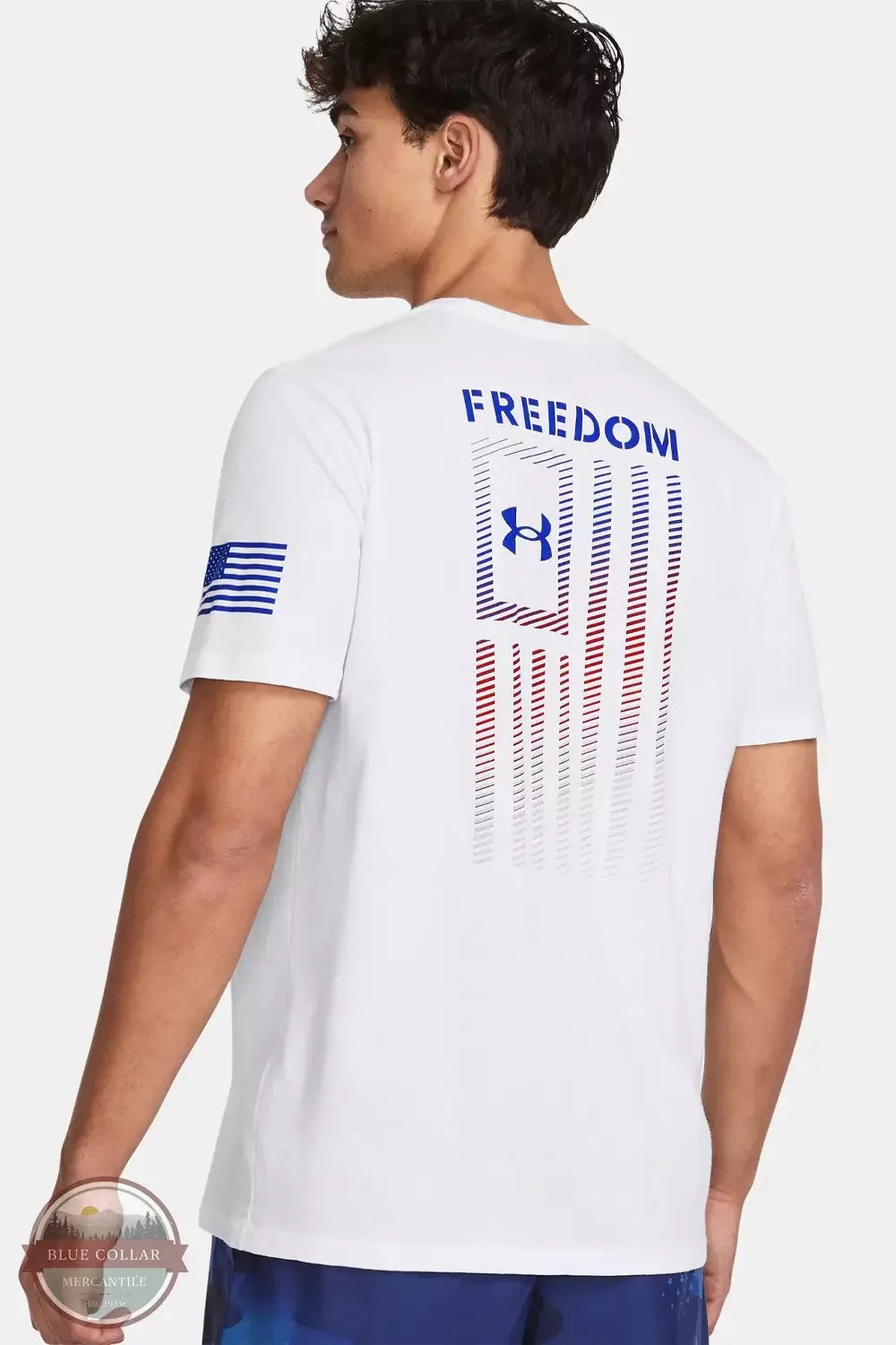 1382973 Short Sleeve Freedom Flag Gradient T-Shirt