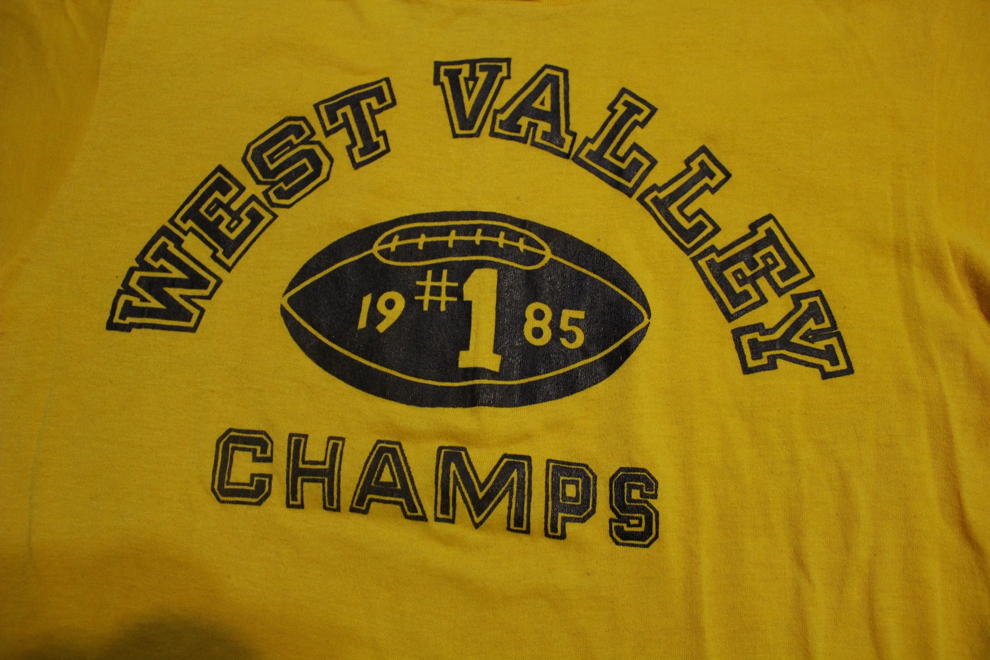 1985 West Valley Champs #1 Football Tee Jays 80's Single Stitch T-Shirt