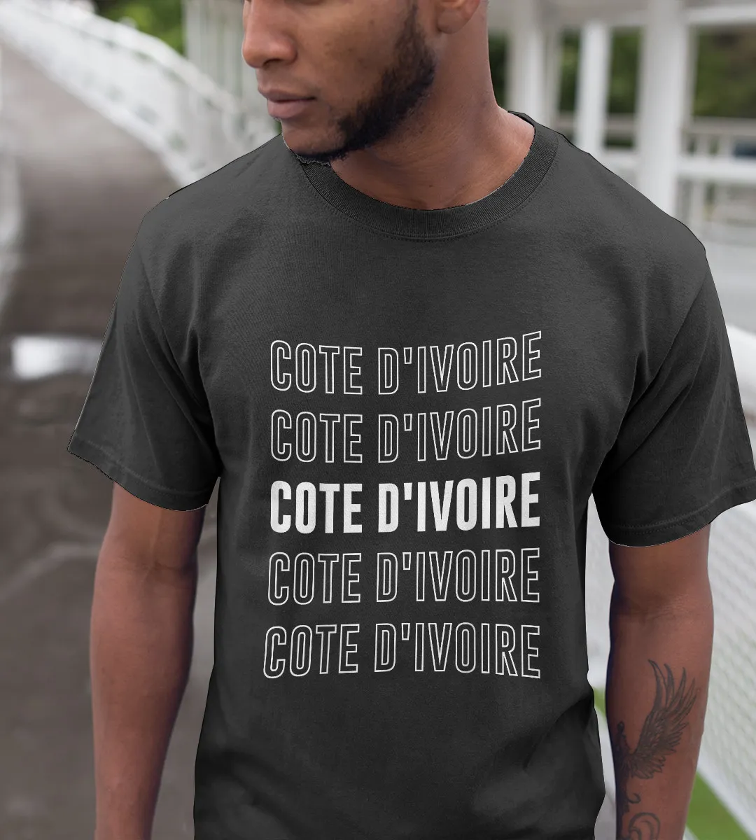 1sttheworld T-Shirt - Cote D'ivoire T-Shirt Black A35