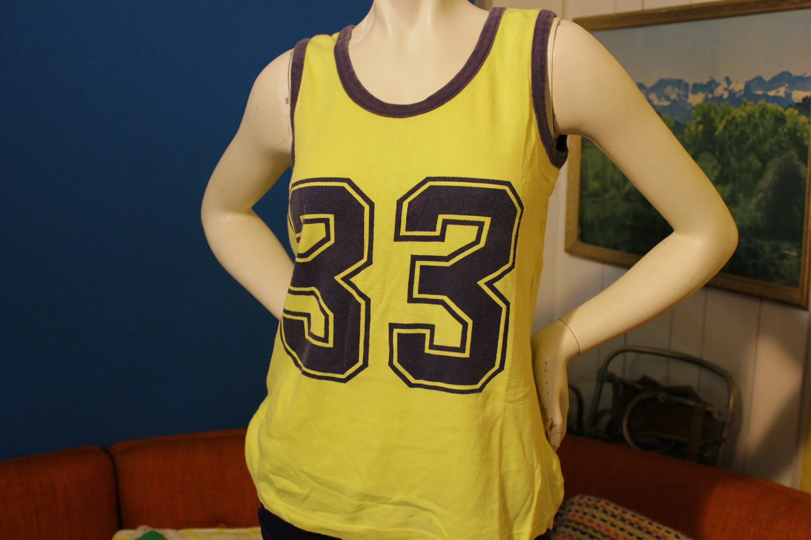 Vintage 80s Hidaco Ego-Trix Yellow Tank Top - Retro Style Summer Apparel