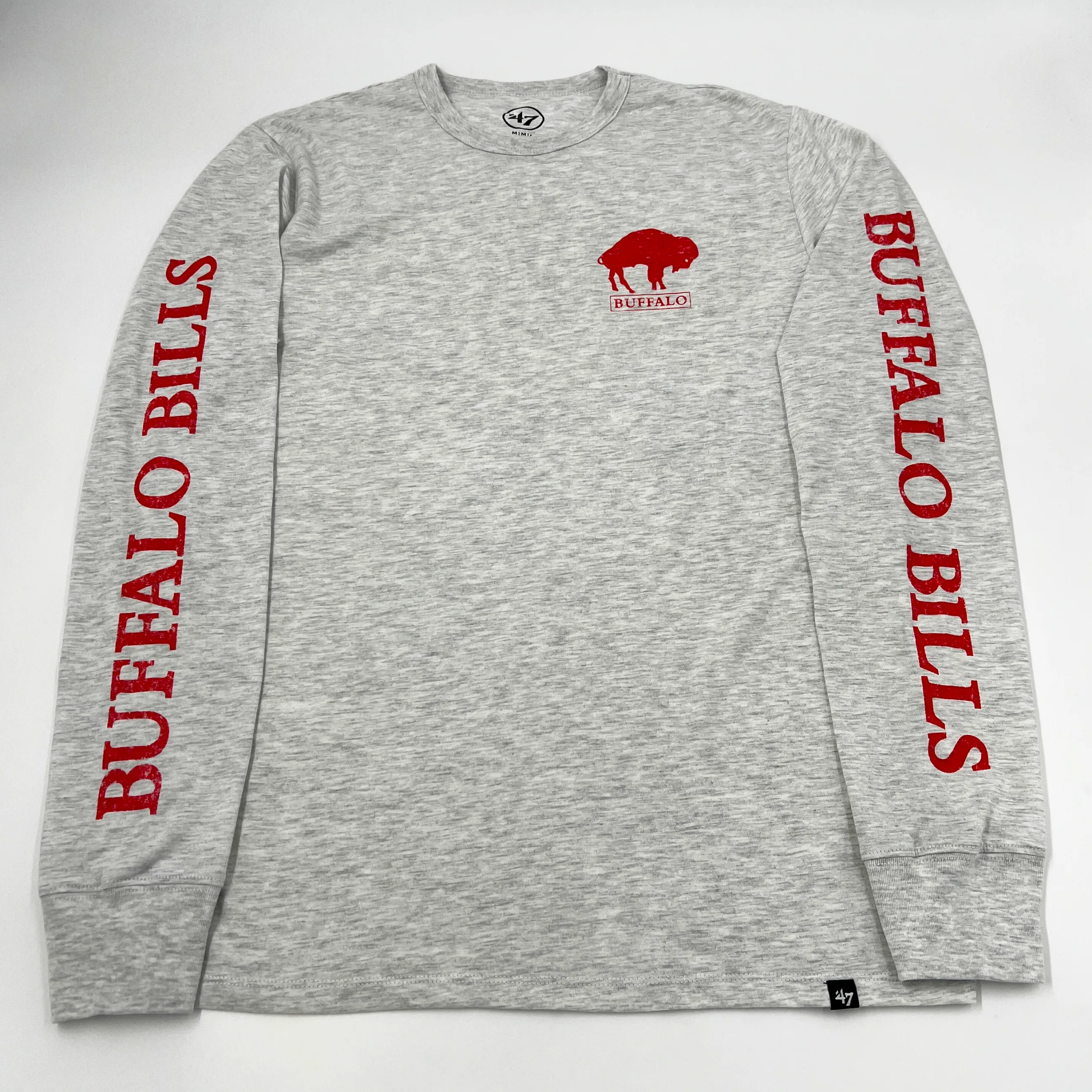 '47 Brand Buffalo Bills Sleeve Print & Retro Buffalo Gray Long Sleeve Shirt