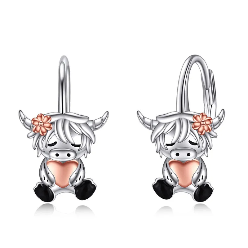 925 Sterling Silver Animal Leverback Earrings Cute Animal Jewelry Gifts for Women Girls