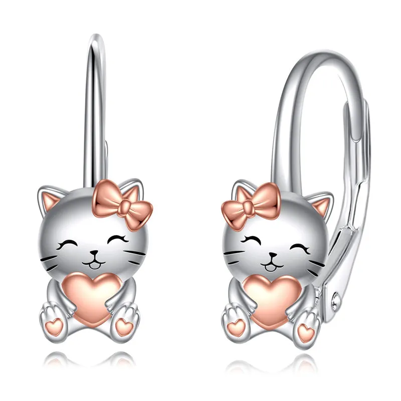 925 Sterling Silver Animal Leverback Earrings Cute Animal Jewelry Gifts for Women Girls