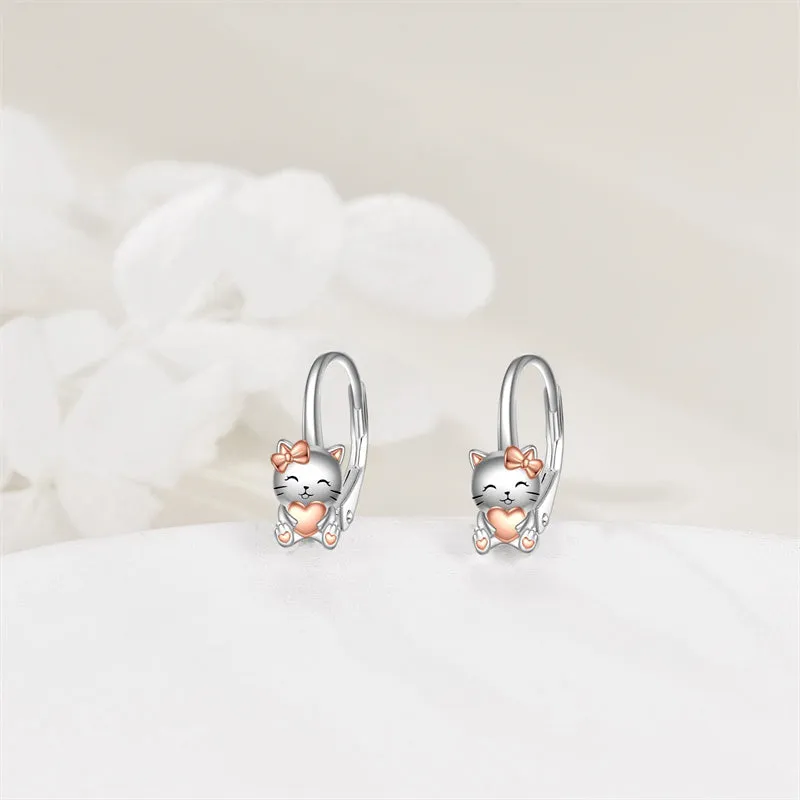 925 Sterling Silver Animal Leverback Earrings Cute Animal Jewelry Gifts for Women Girls