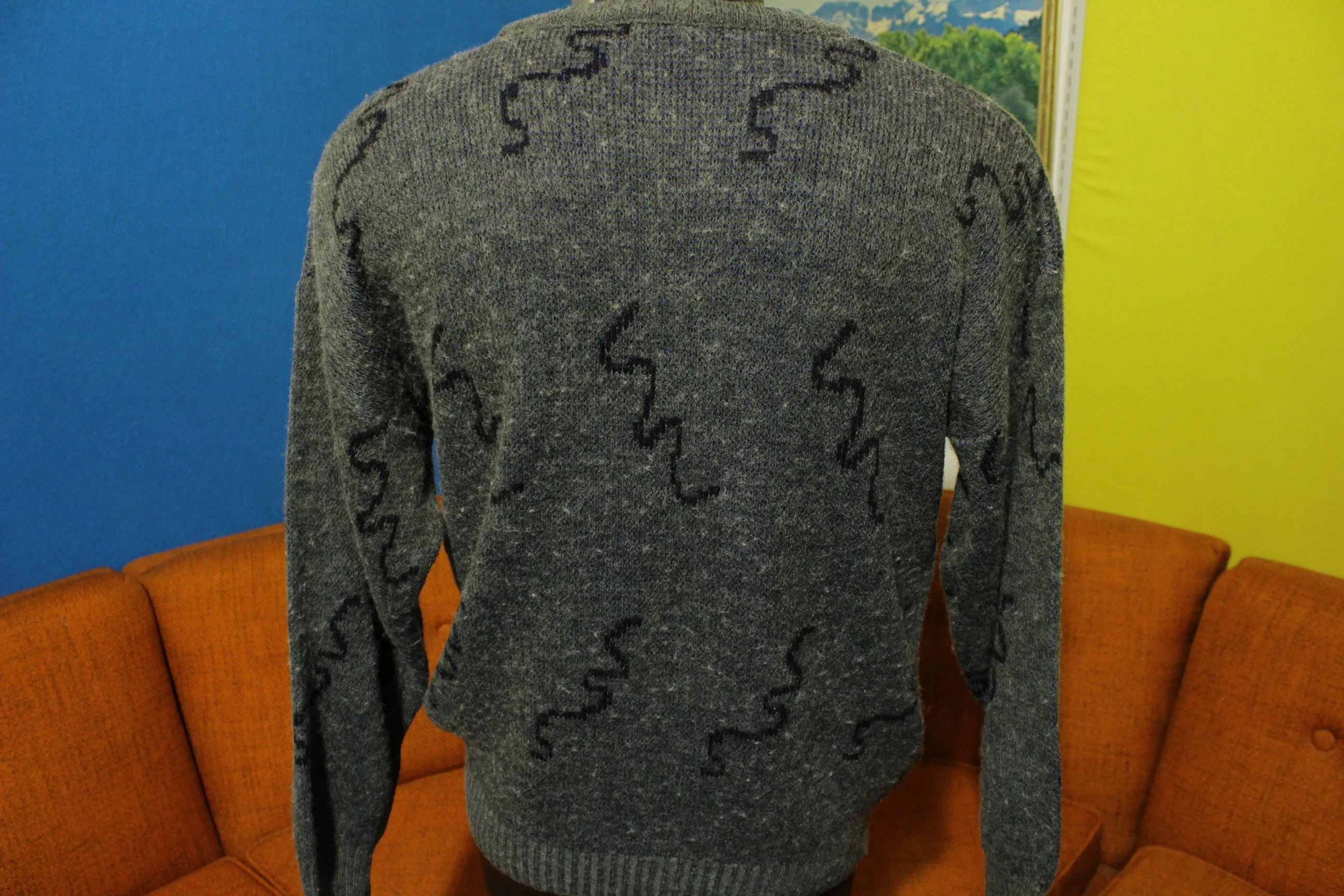 Abstract Cosby Sperm Vintage 80's Sweater Geometric Wool Blend Ugly Hip Hop