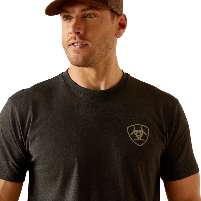 'Ariat' Men's Ariat Rider Label T-Shirt - Charcoal Heather