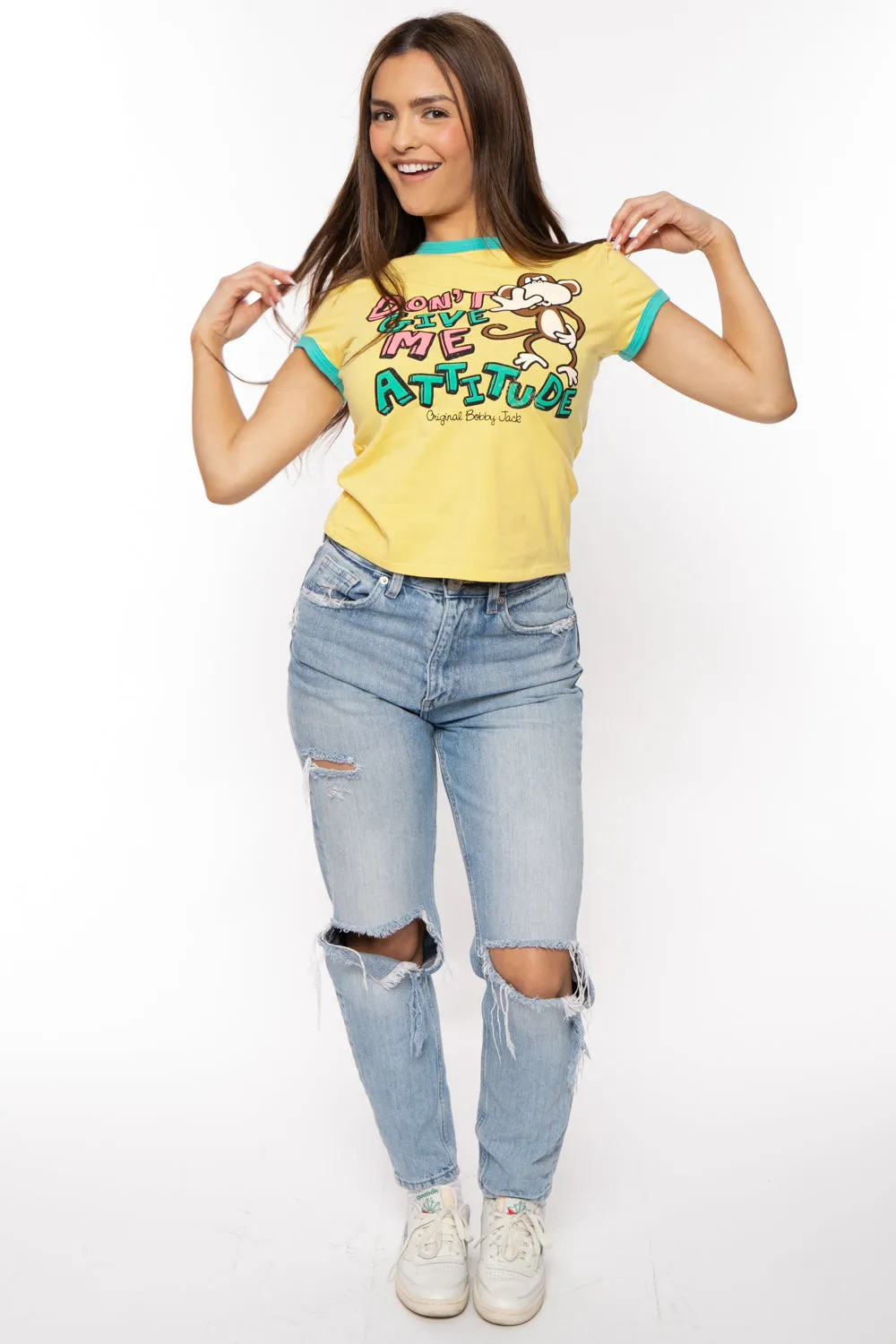 Attitude - Bobby Jack Ringer Top - Yellow