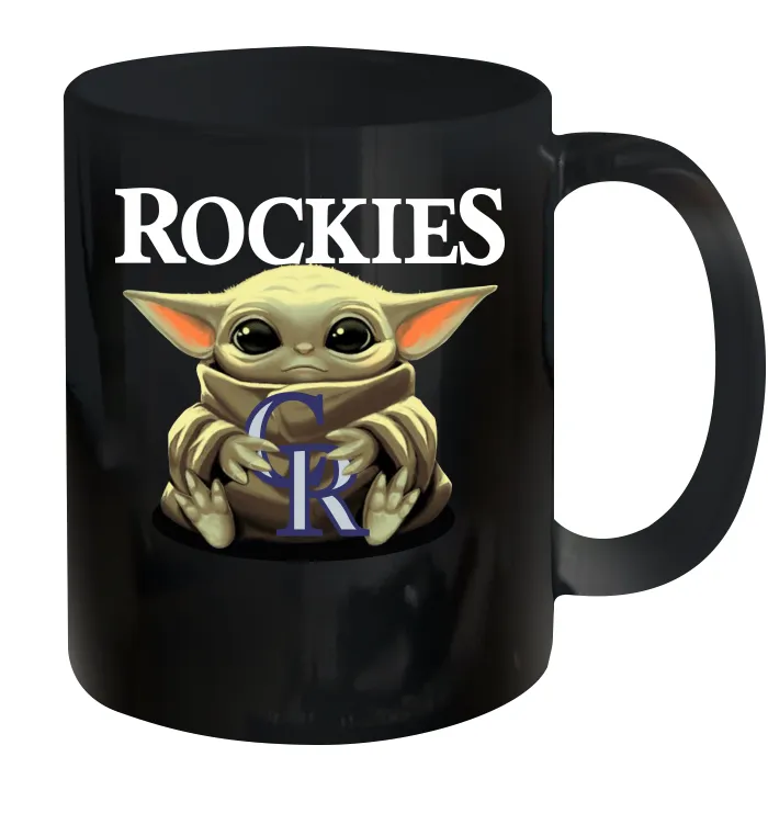 Baby Yoda Hugs Loves The Colorado Rockies Baseball Ceramic Mug 11oz