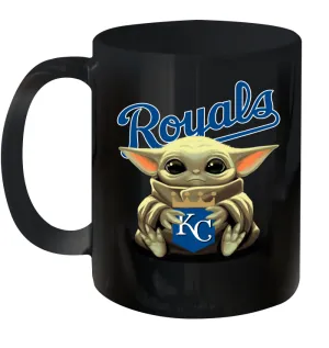 Baby Yoda Hugs Loves The Kansas City Royals Baseball Ceramic Mug 11oz