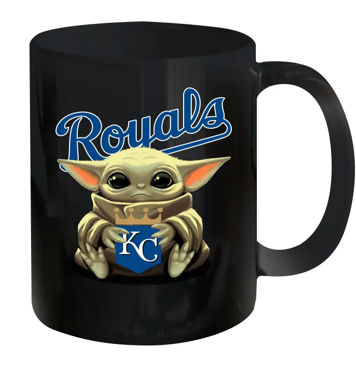 Baby Yoda Hugs Loves The Kansas City Royals Baseball Ceramic Mug 11oz