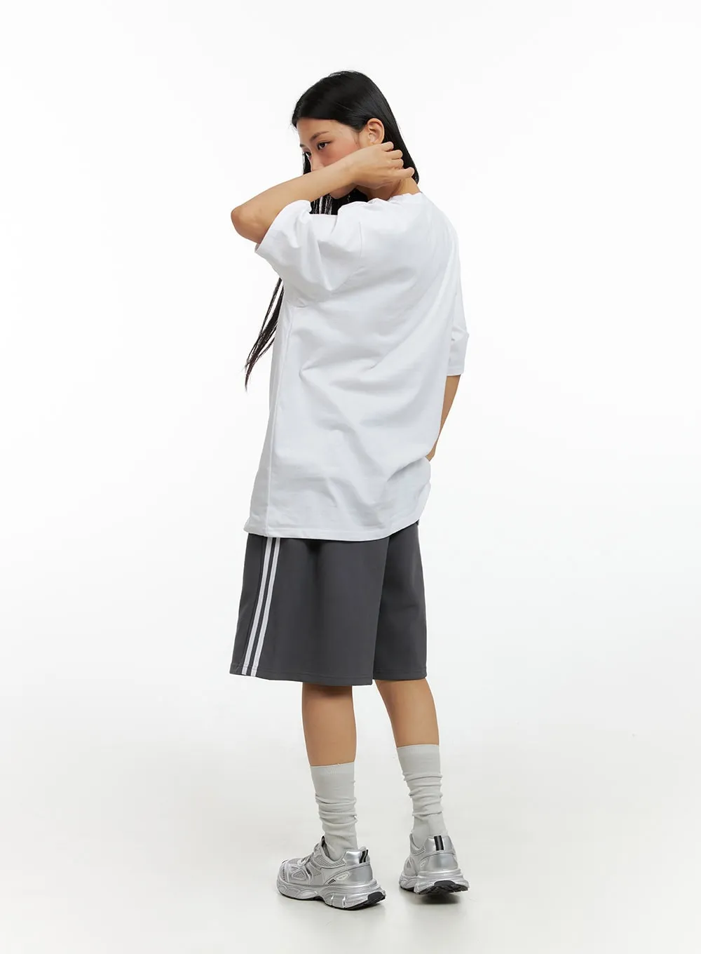 Banded Stripe Sweat Shorts IL419