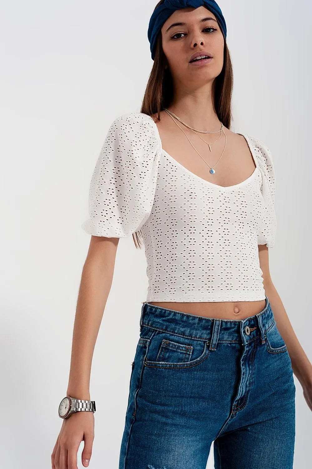 Batiste Puffed Sleeve Top