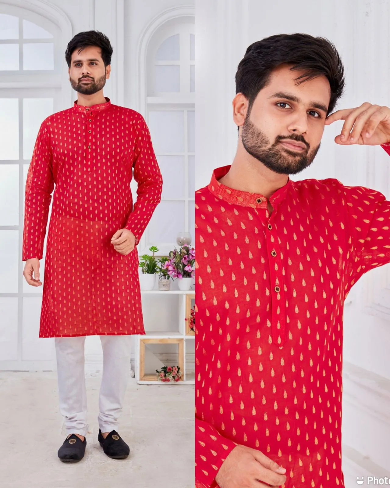 Beautiful Men's Traditional Cotton Kurta.