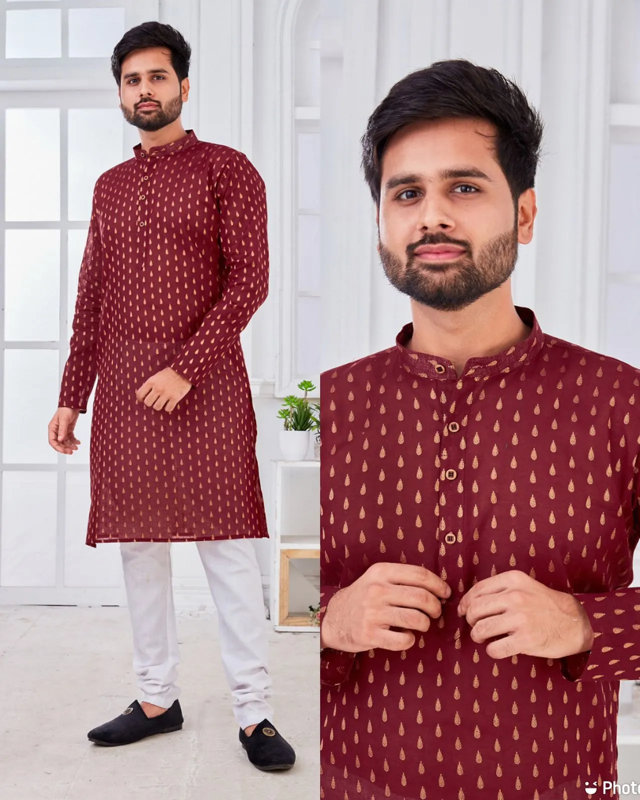 Beautiful Men's Traditional Cotton Kurta.