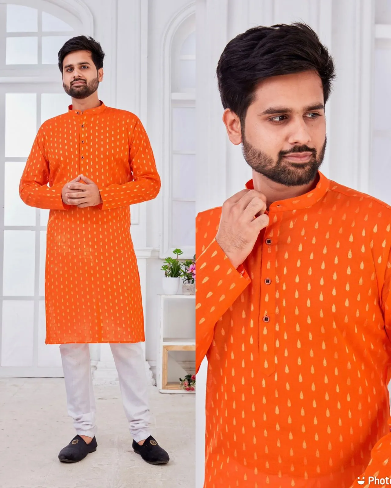 Beautiful Men's Traditional Cotton Kurta.