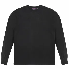 Black Better Basics Ultra-Soft Crewneck Long Sleeve T-Shirt by Fashion Hub