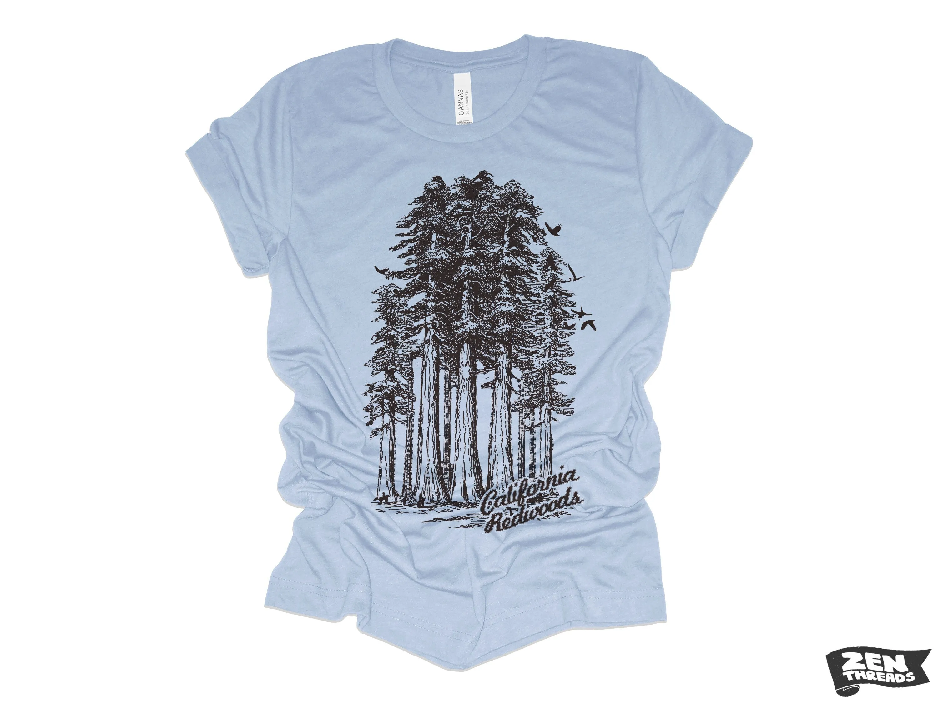 California Redwoods National Park Unisex T-Shirt - Custom Color, Print, and Design Options