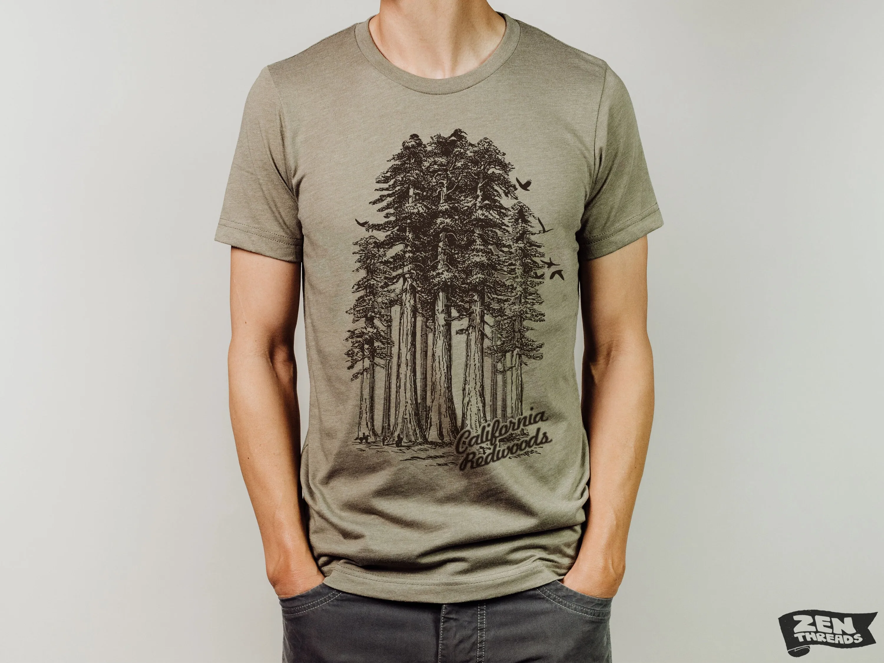 California Redwoods National Park Unisex T-Shirt - Custom Color, Print, and Design Options