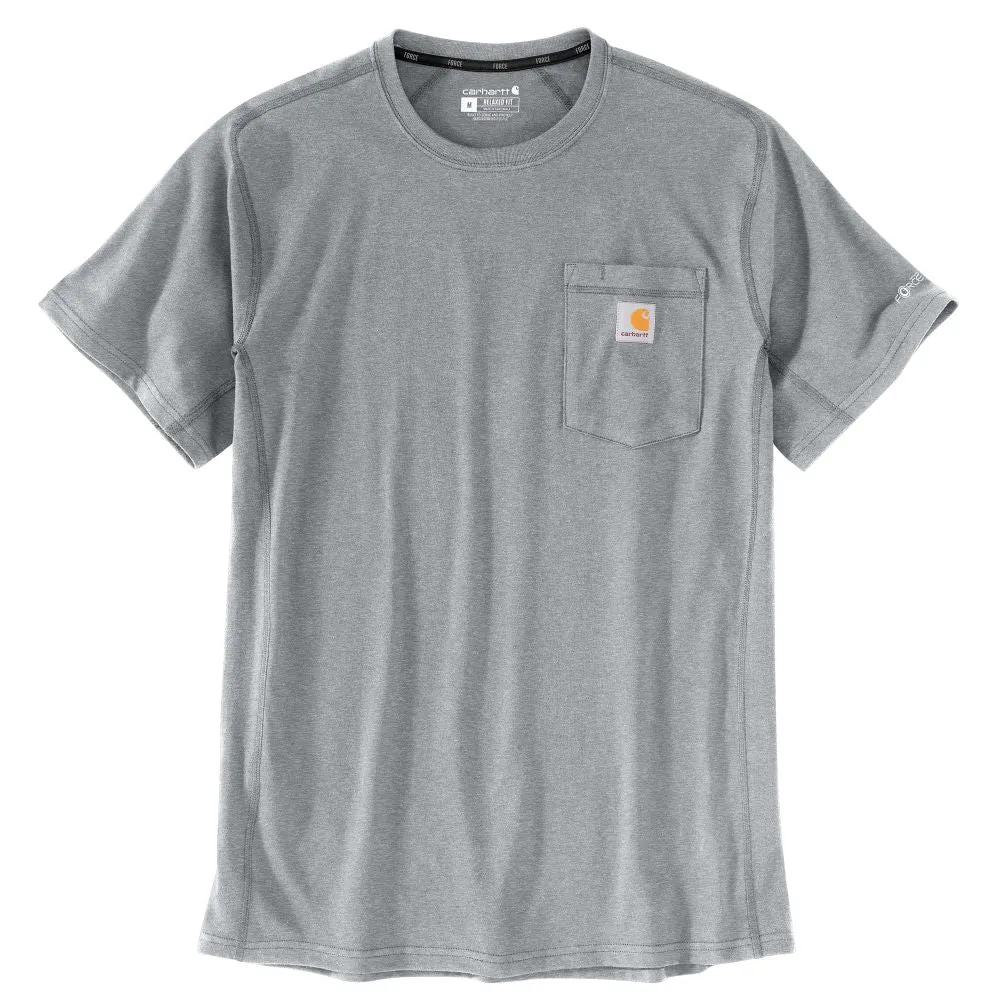 'Carhartt' Men's Force Relaxed Fit Midweight Pocket Tee - Heather Grey