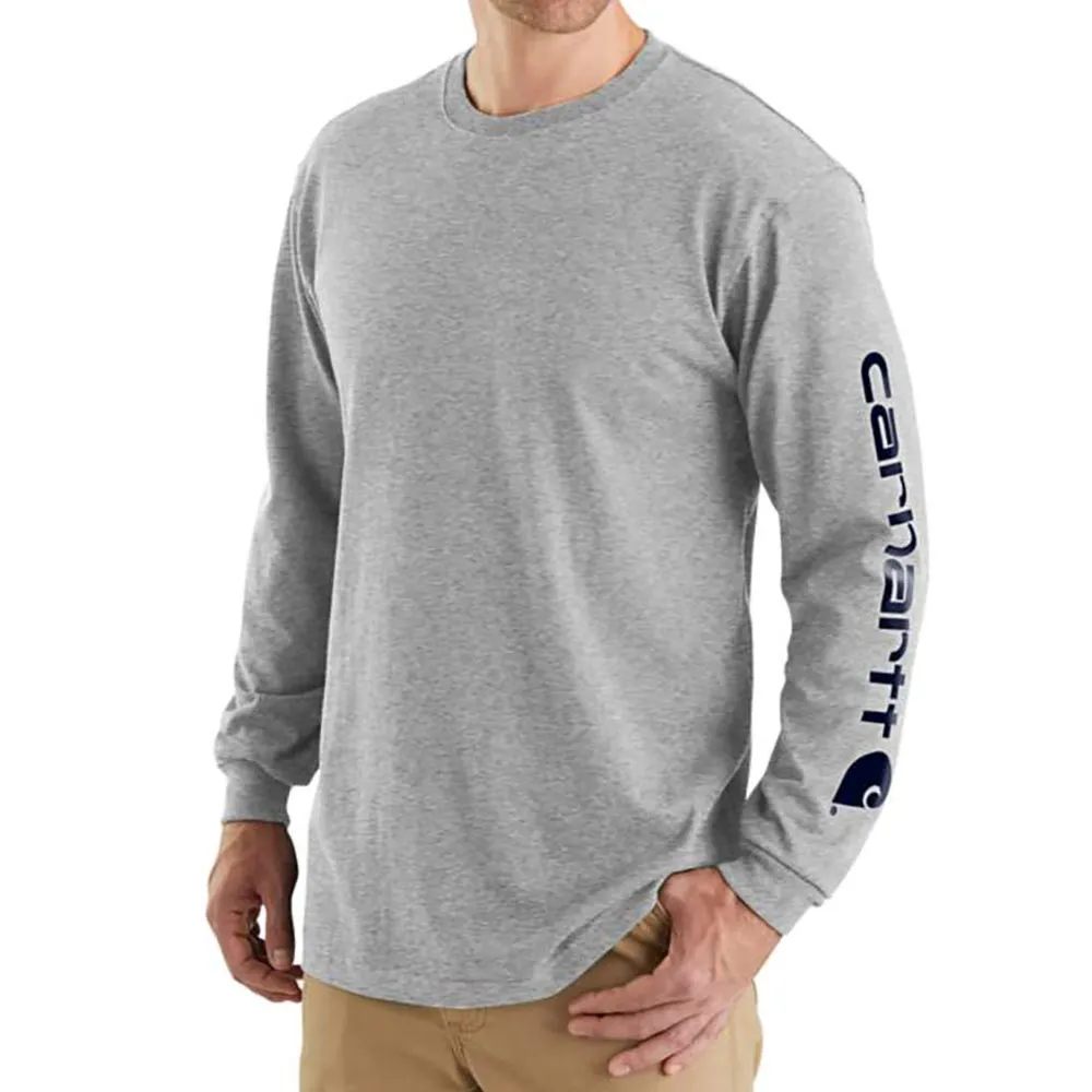 Carhartt Men's Loose Fit Heavyweight Logo Long-Sleeve Graphic T-Shirt