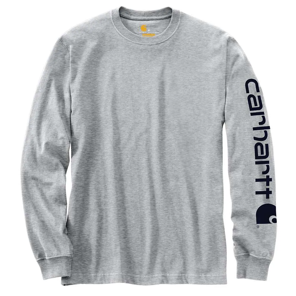 Carhartt Men's Loose Fit Heavyweight Logo Long-Sleeve Graphic T-Shirt