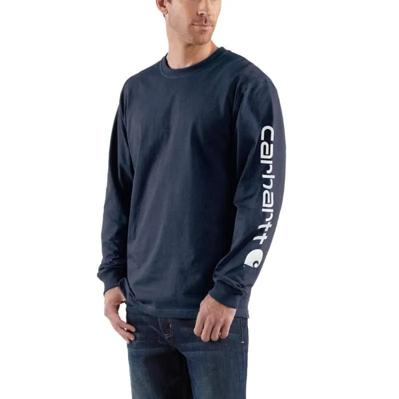 Carhartt Men's Loose Fit Heavyweight Long-Sleeve Logo Sleeve Graphic T-Shirt