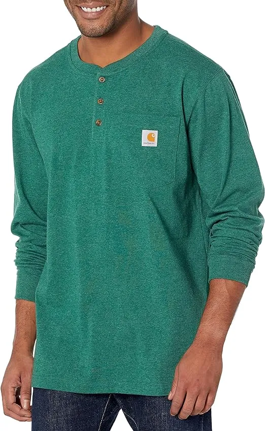 Carhartt Men's Loose Fit Heavyweight Long-Sleeve Pocket Henley T-Shirt