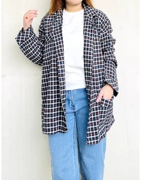 Checked Oversized Shirt in Black