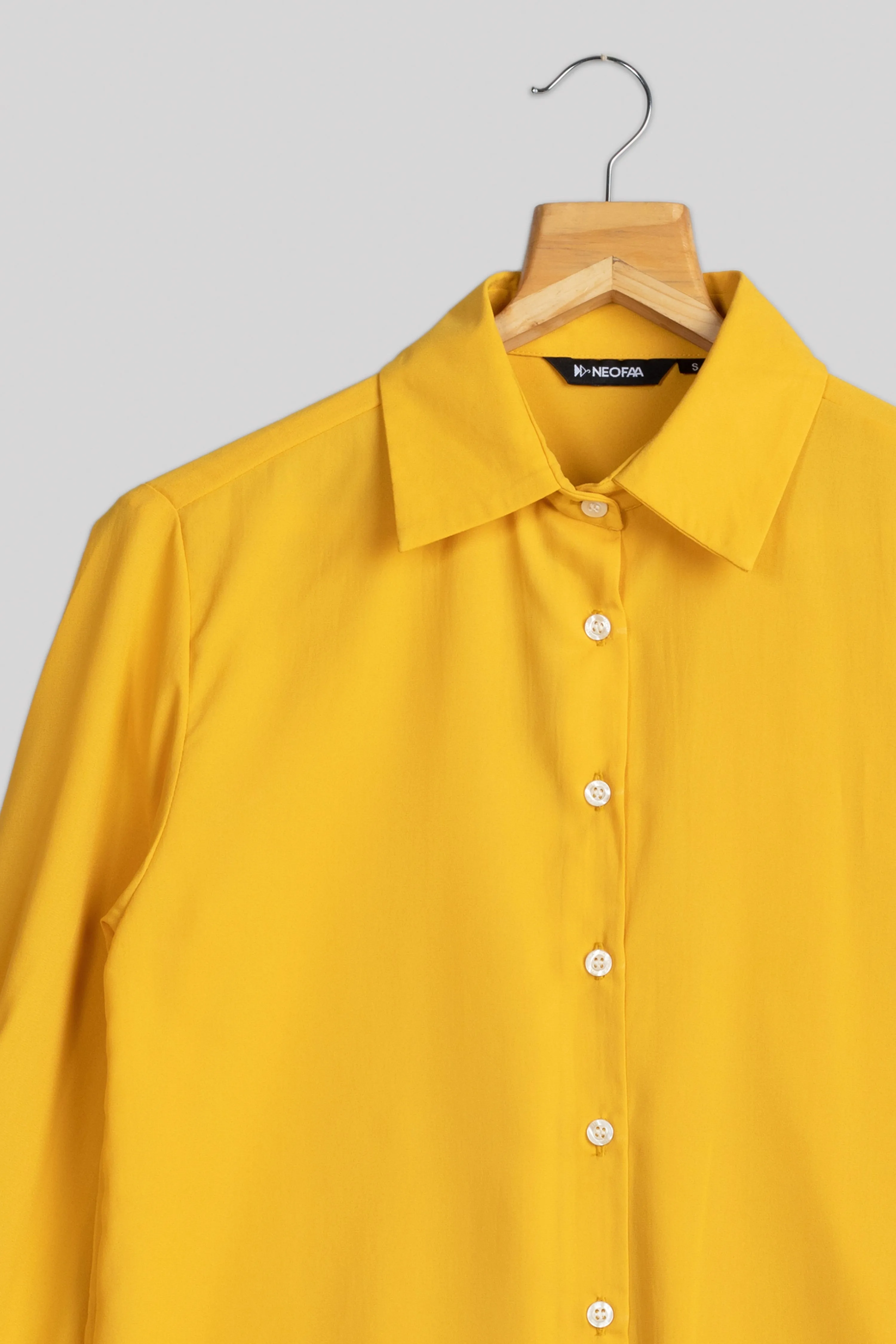 Classic Yellow Plain Shirt for Women