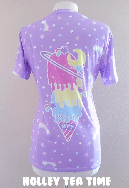 Cosmic ice cream purple  women's all over print t-shirt [made to order]