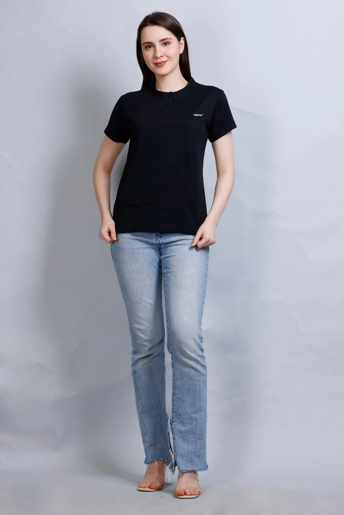 Cotton Casual Basic T-shirts For Summers - Midnight (Available  In Plus Sizes)