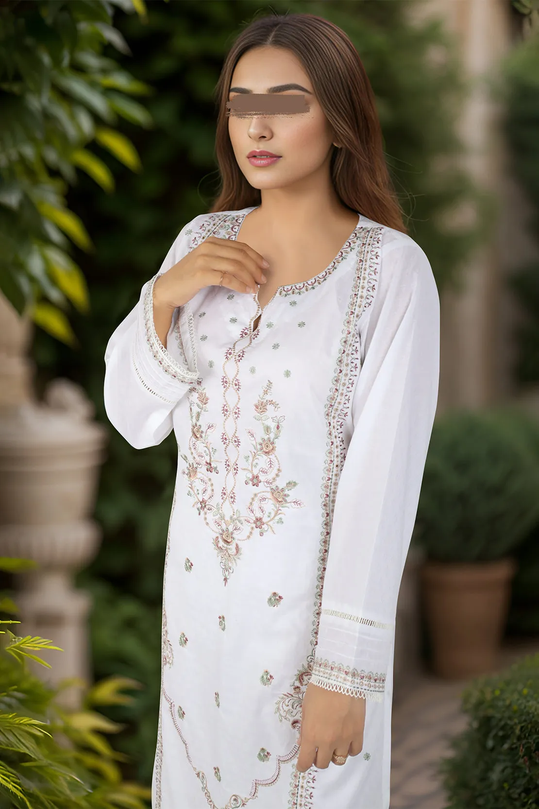 Cotton Jacquard Embroidered Stitched 2 Piece (Shirt/Trouser)