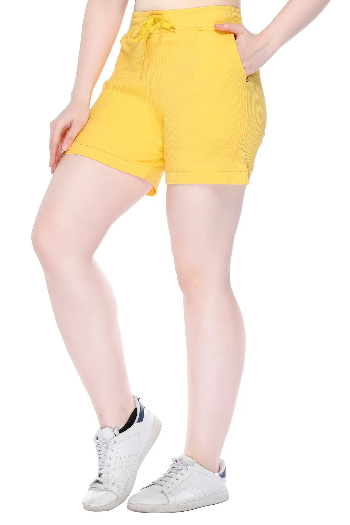 Cotton Shorts For Women - Plain Bermuda Combo (Rosy Pink/Mango)