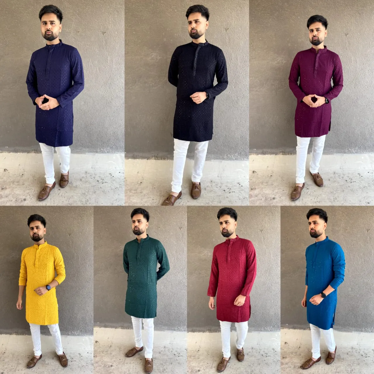 Cotton Traditional Lucknowi Chikankari Wedding Men's Kurta Payjama