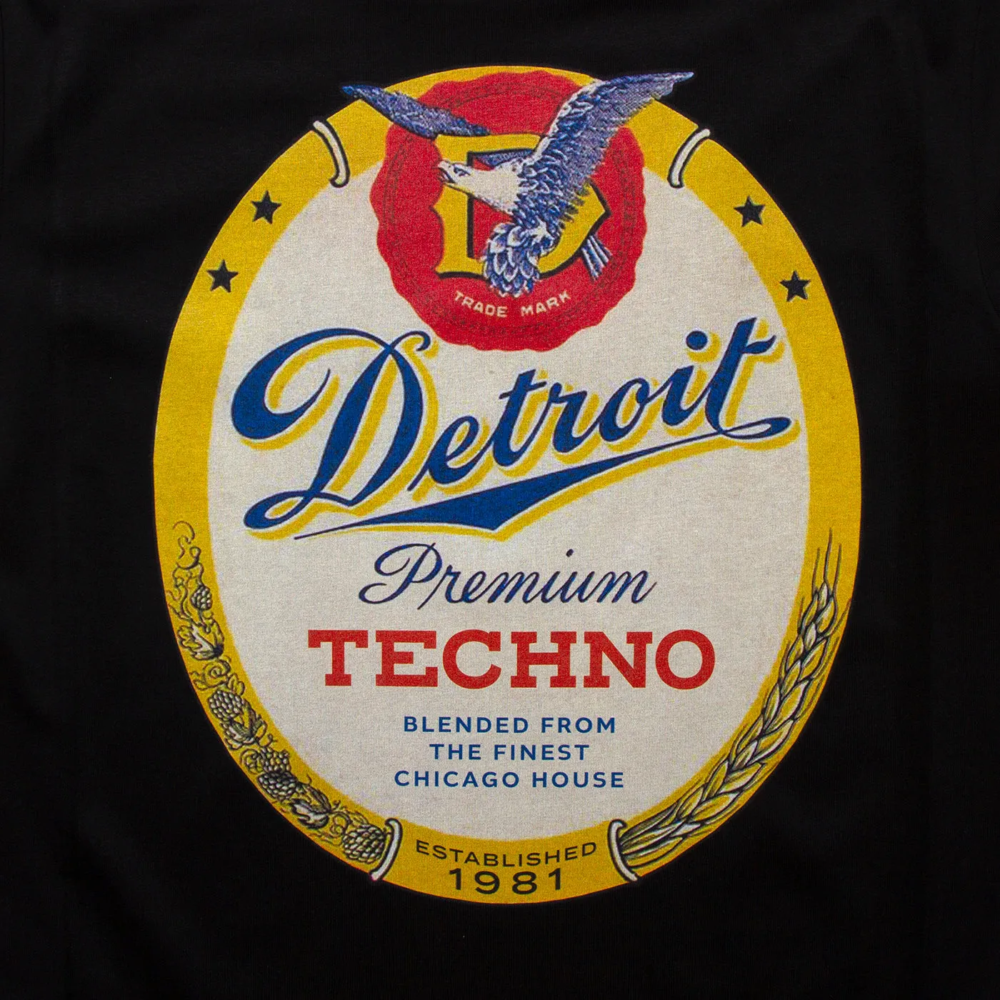 Detroit Premium Techno Front Print - Tshirt - Black