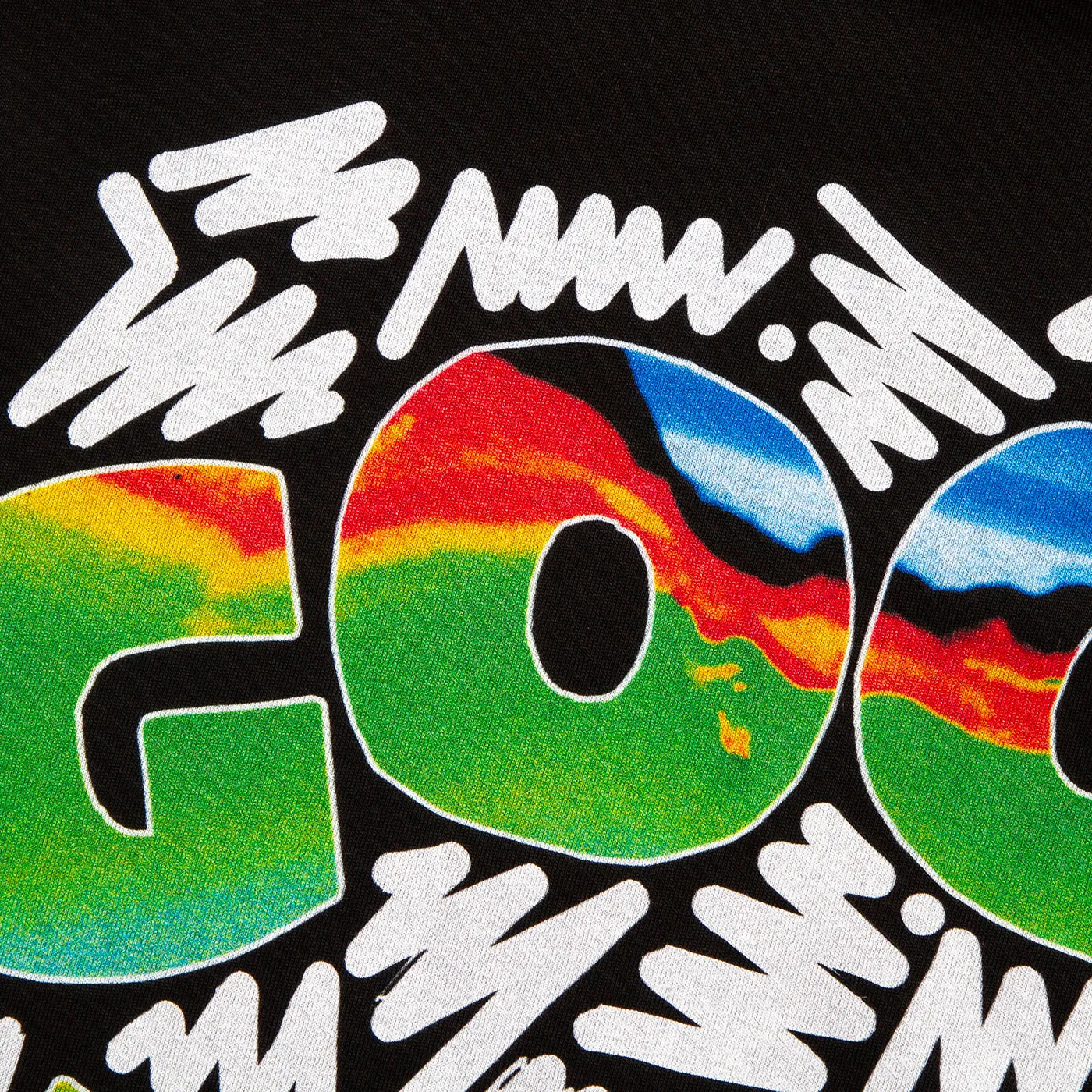 Doodle Good Life Front Print - Tshirt - Black