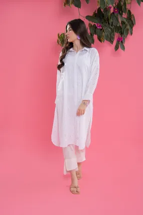 EVERYDAY WHITE CHIKAN KARI TUNIC