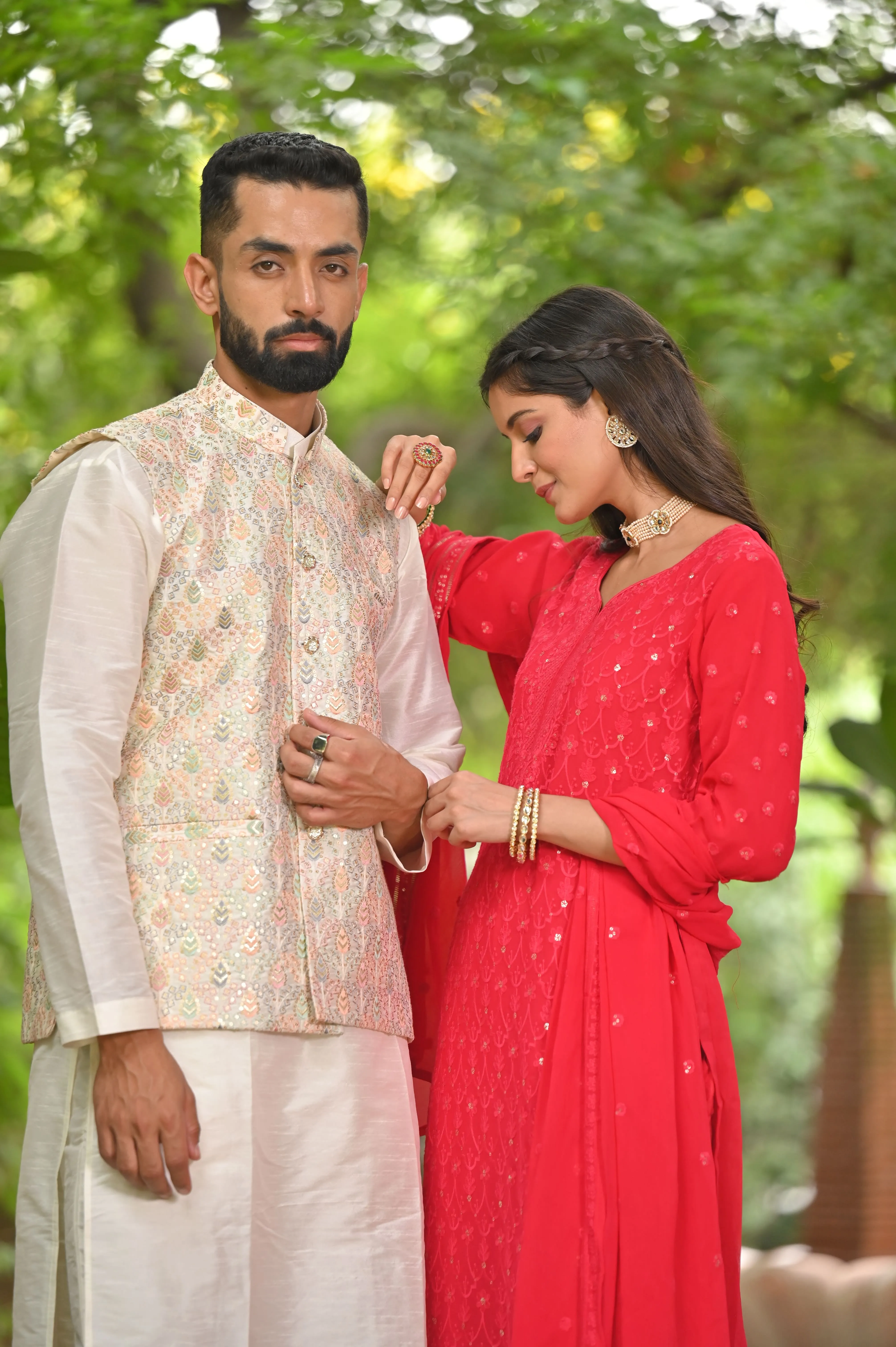 Festive Cheer Sequinned Couple Outfit