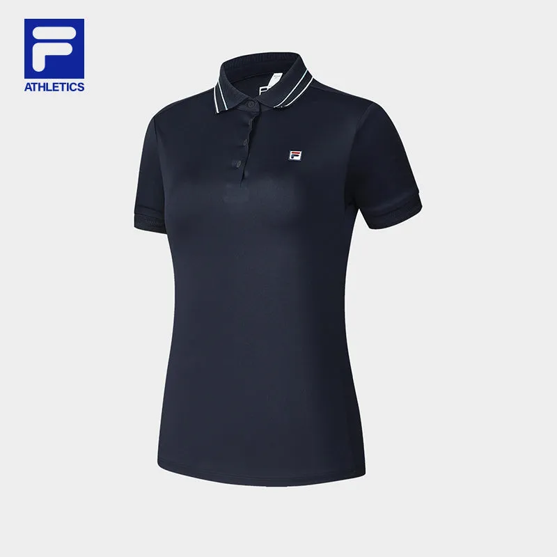 FILA CORE ATHLETICS TENNIS1 ART IN SPORTS Women Short Sleeve Polo (Navy / White)