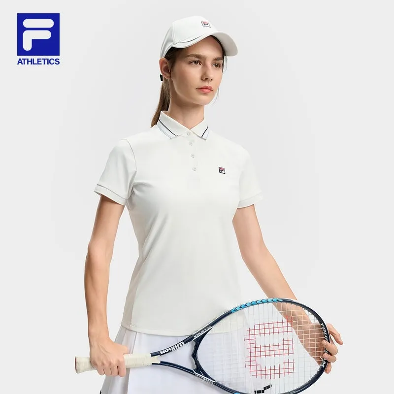 FILA CORE ATHLETICS TENNIS1 ART IN SPORTS Women Short Sleeve Polo (Navy / White)