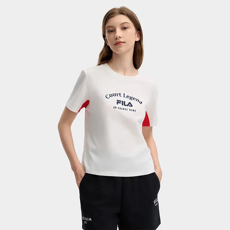 FILA CORE LIFESTYLE ORIGINALE FRENCH TENNIS CLUB Women Short Sleeve T-shirt (Blue / White)