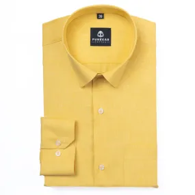 Golden Yellow Color Plain Pure Cotton For Men