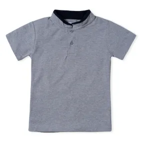 Gray Band Collar T-Shirt