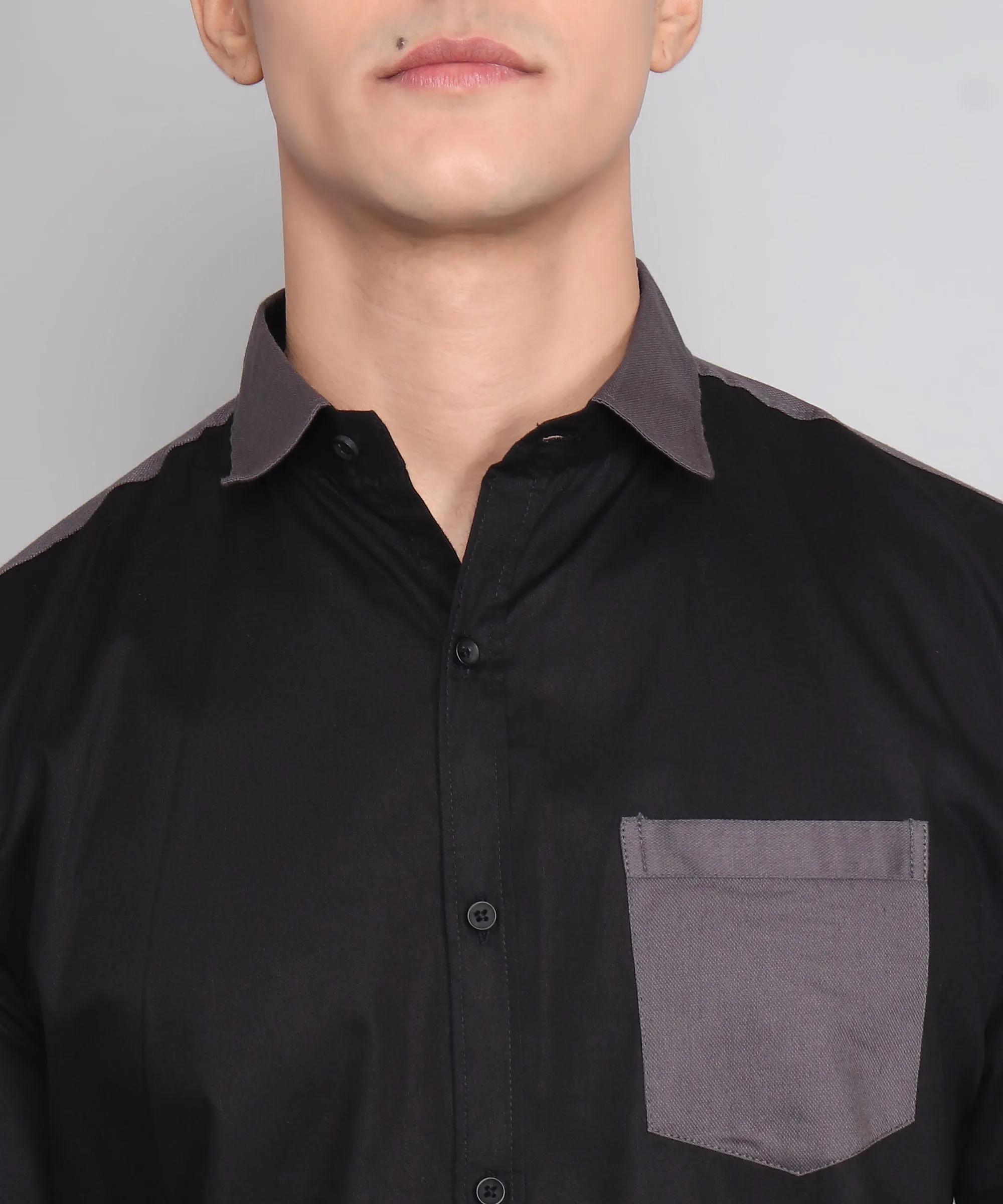 Jacob Premium Black Solid Cotton Button-Up Shirt for Men