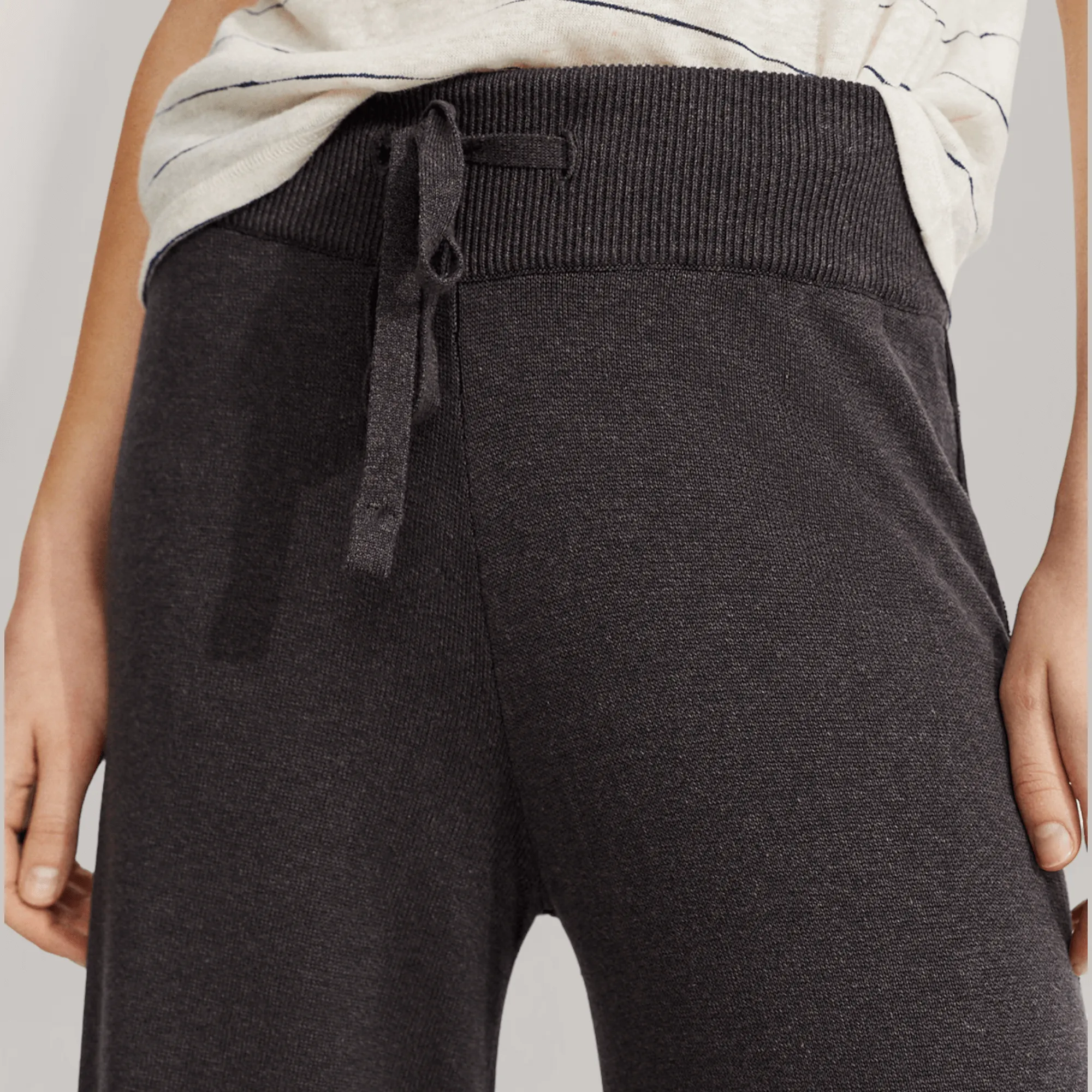 Knitted Wide-Leg Pants - Asphalt | Women's