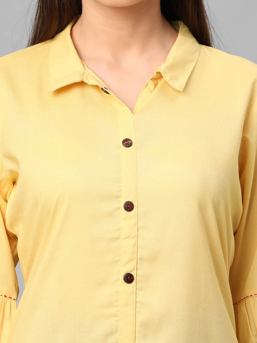 Lemon Yellow Solid Kurta