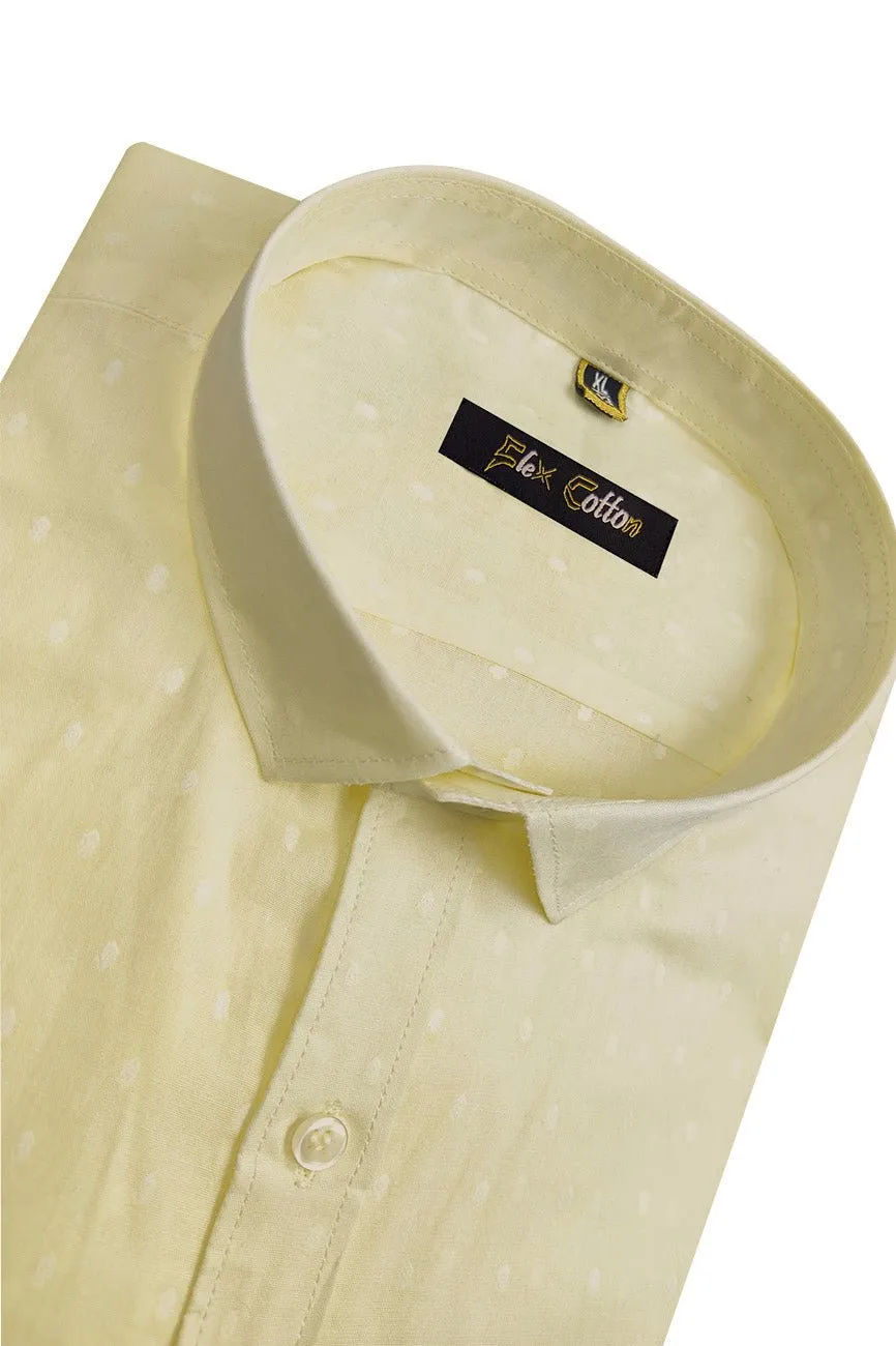 Light Yellow Color 100% Cotton Lawn Finish Shirt For Men