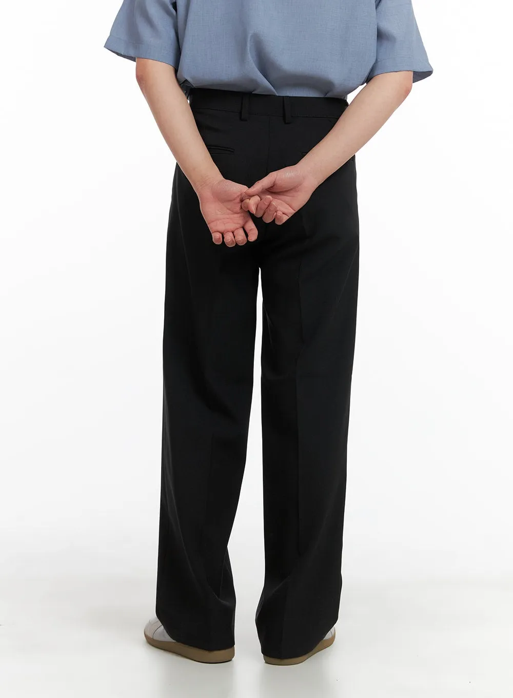 Men's Pintuck Wide Fit Trousers IA402