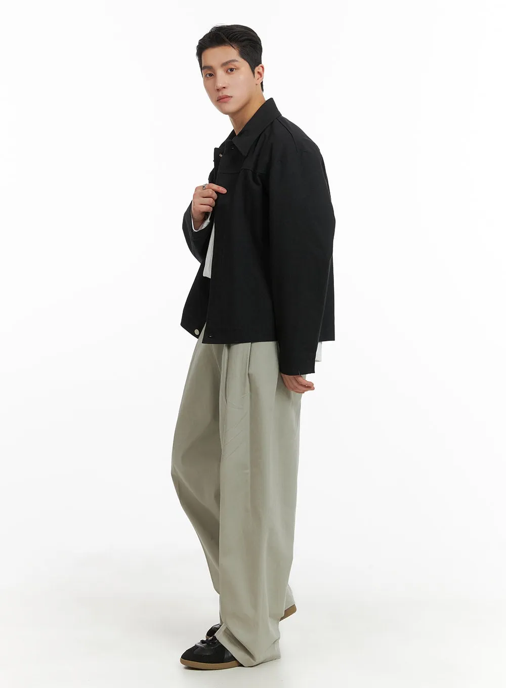 Men's Solid Cotton Suit Pants IA401