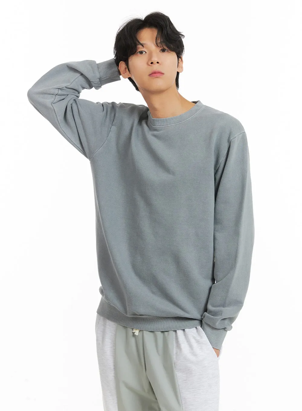 Men's Washed Crewneck Sweatshirt IA401